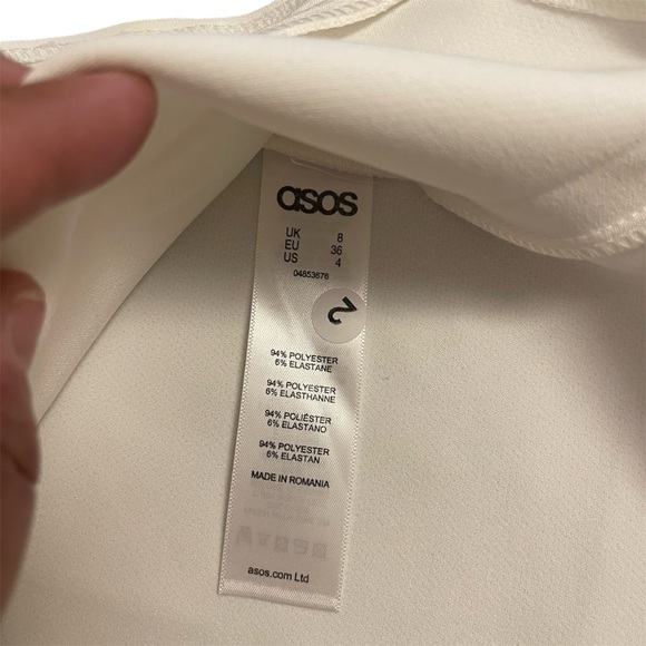 NWT ASOS Wrap Style A-Line White Skirt with Black & White Fringe Detail Size 4 - Picture 5 of 5